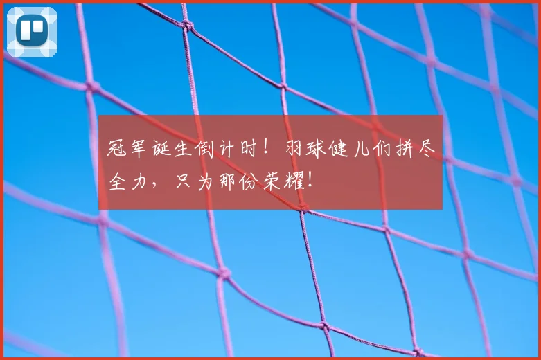 冠军诞生倒计时!羽球健儿们拼尽全力,只为那份荣耀!